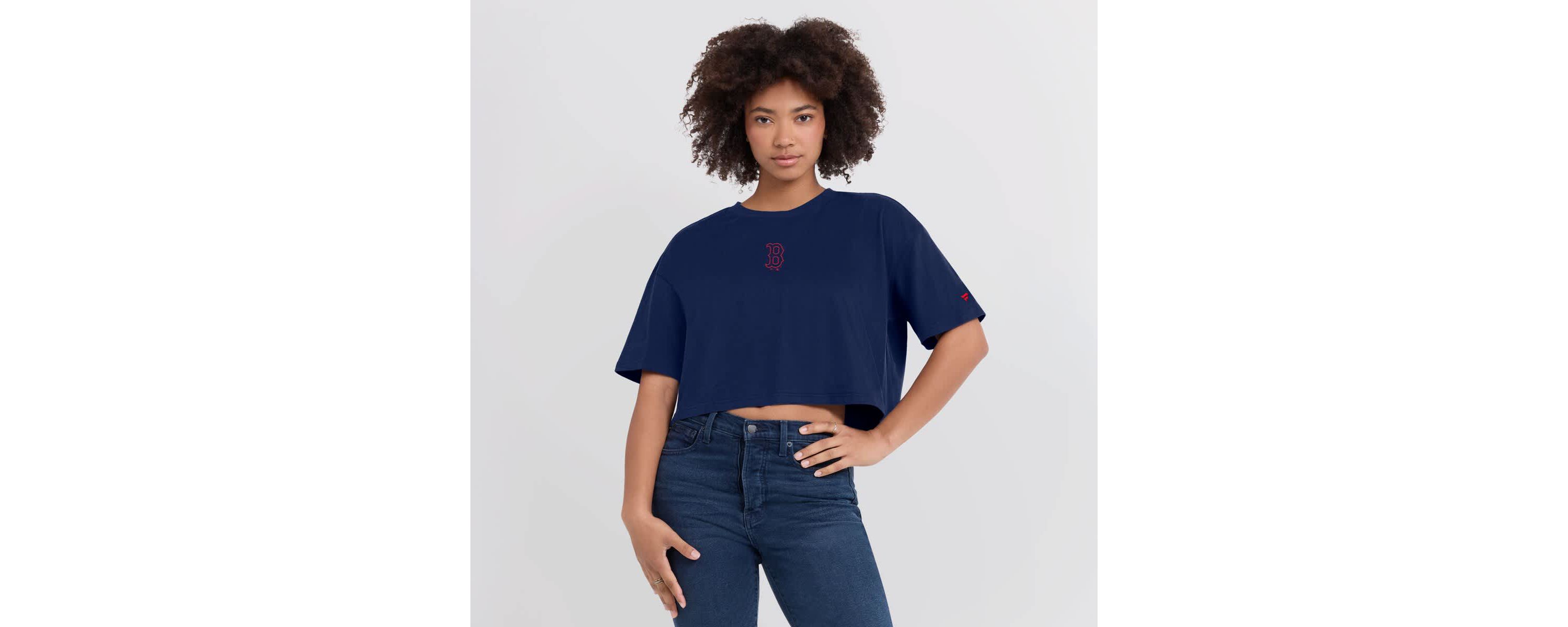 Boston Red Sox MLB Fanatics Boston Sox Elements Super Soft Boxy Cropped T-Shirt