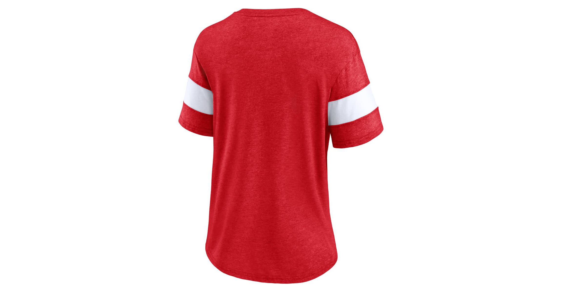 NHL Fanatics Washington Capitals Distressed Tri-Blend V-Neck Half-Sleeve T-Shirt