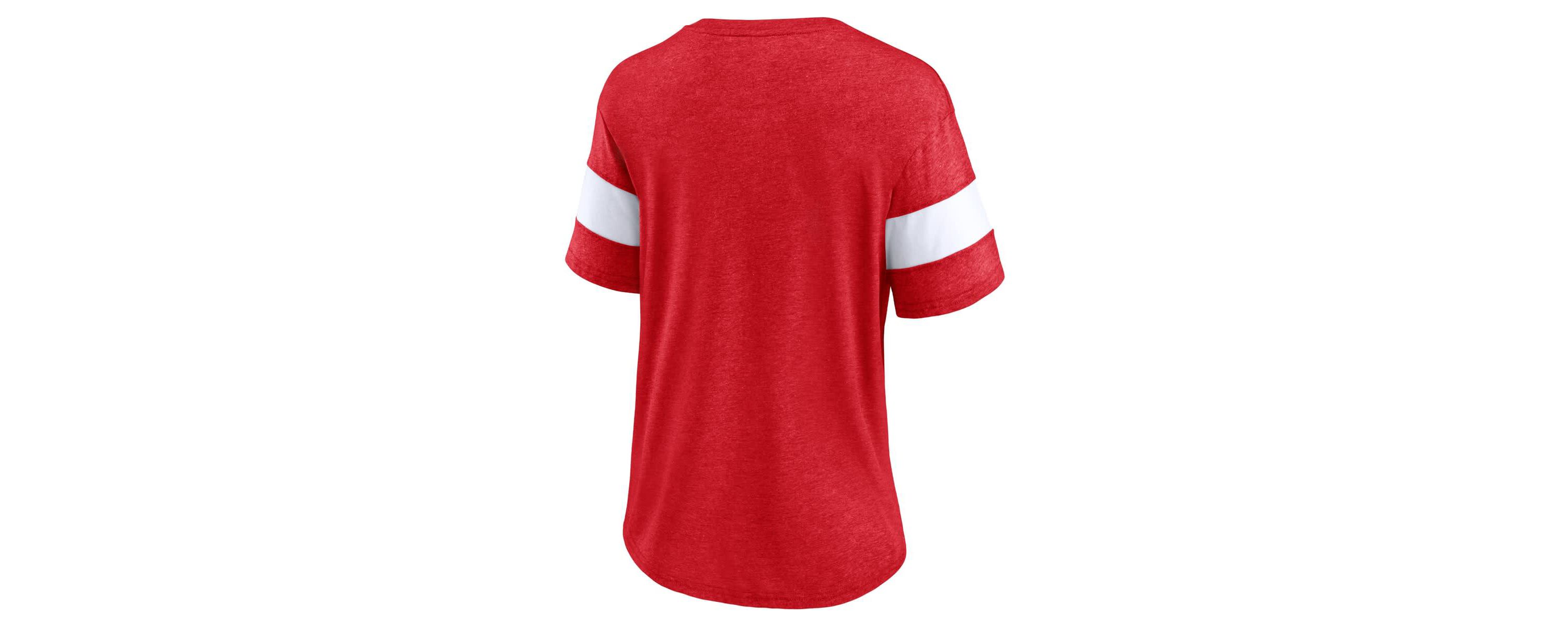 NHL Fanatics Washington Capitals Distressed Tri-Blend V-Neck Half-Sleeve T-Shirt