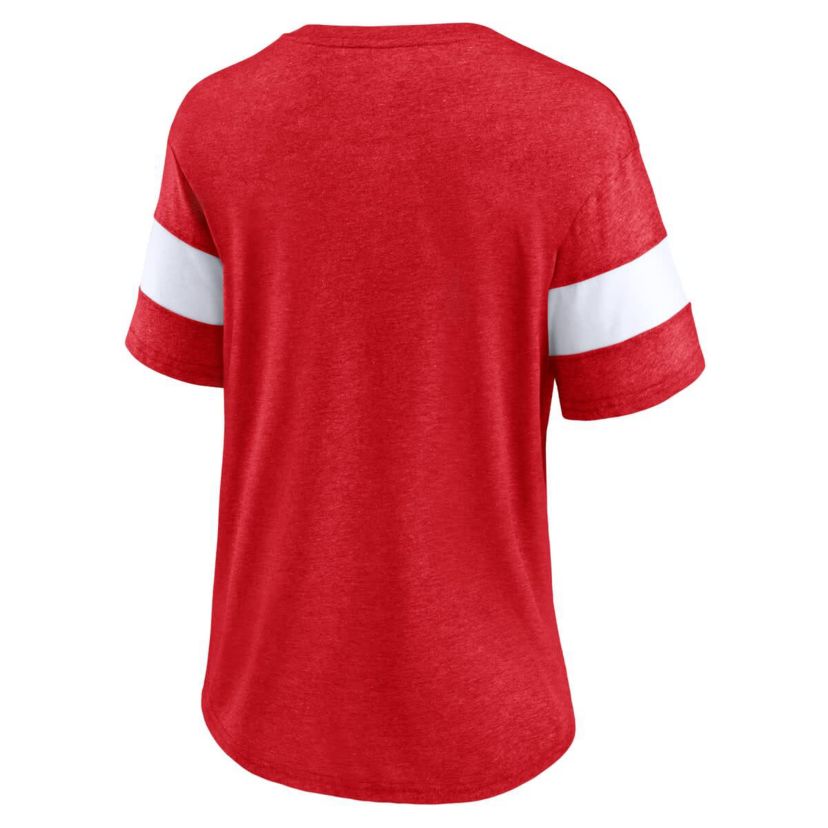 NHL Fanatics Washington Capitals Distressed Tri-Blend V-Neck Half-Sleeve T-Shirt