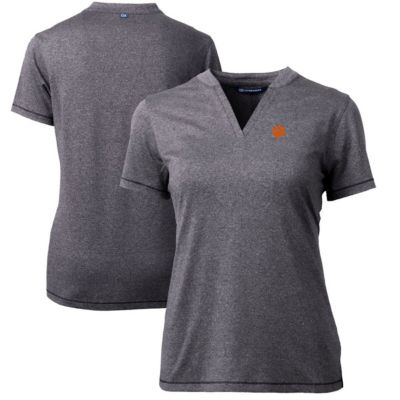 NCAA Heather Clemson Tigers Forge Blade V-Neck Top