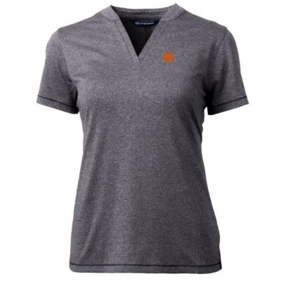 NCAA Heather Clemson Tigers Forge Blade V-Neck Top