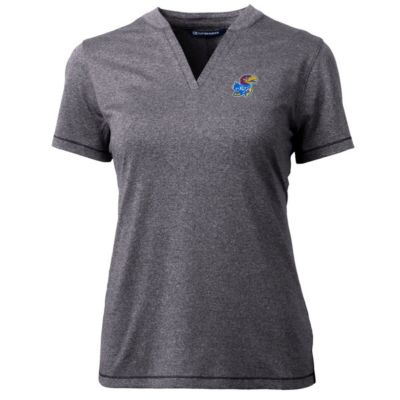 NCAA Heather Kansas Jayhawks Forge Blade V-Neck Top