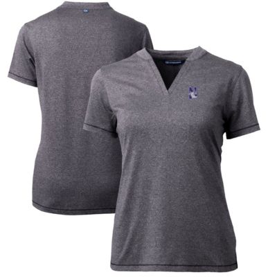 NCAA Heather Northwestern Wildcats Forge Blade V-Neck Top