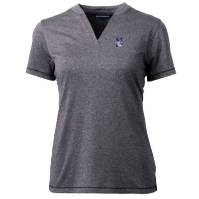 NCAA Heather Northwestern Wildcats Forge Blade V-Neck Top