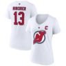 NHL Fanatics Nico Hischier New Jersey Devils Special Edition 2.0 Name & Number V-Neck T-Shirt