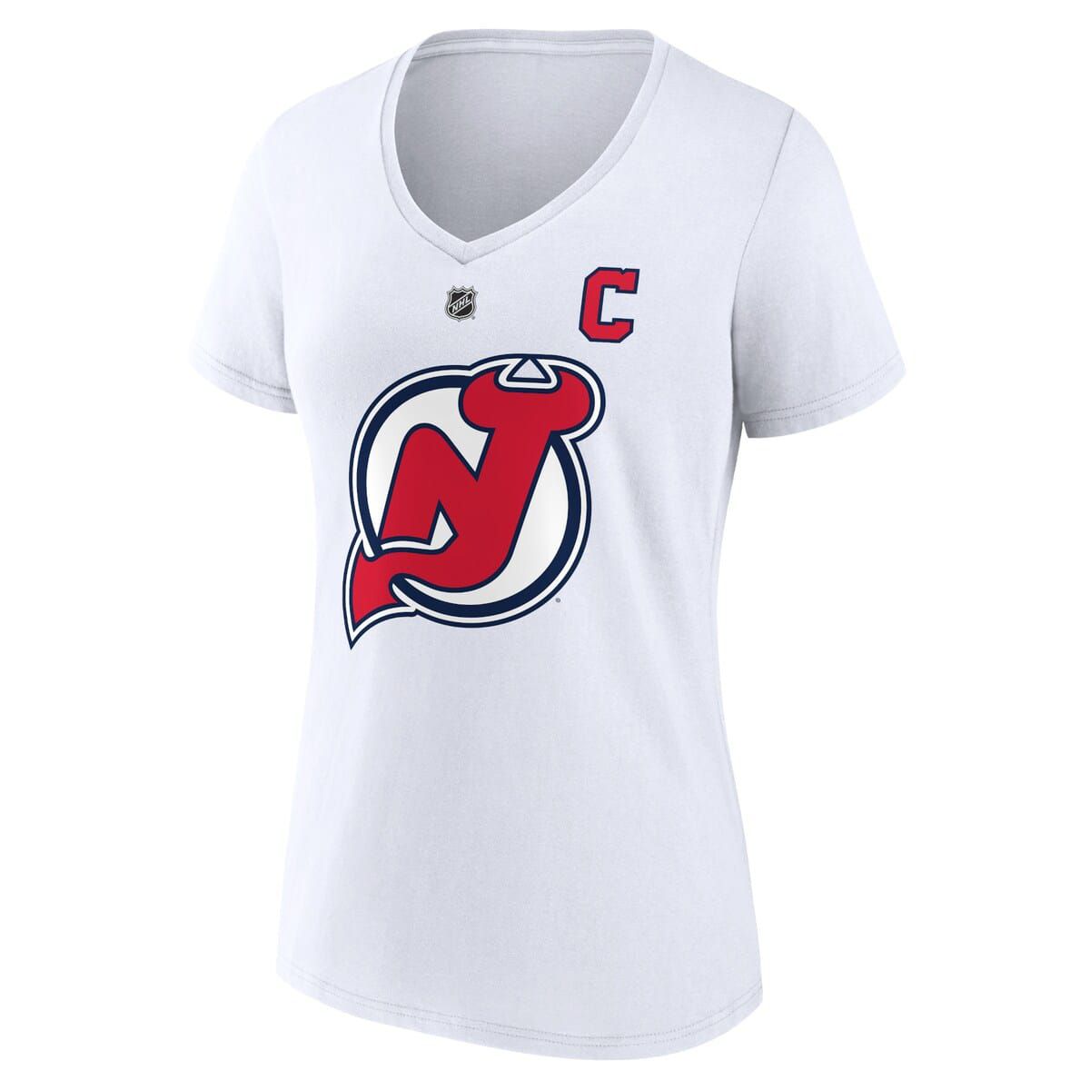 NHL Fanatics Nico Hischier New Jersey Devils Special Edition 2.0 Name & Number V-Neck T-Shirt
