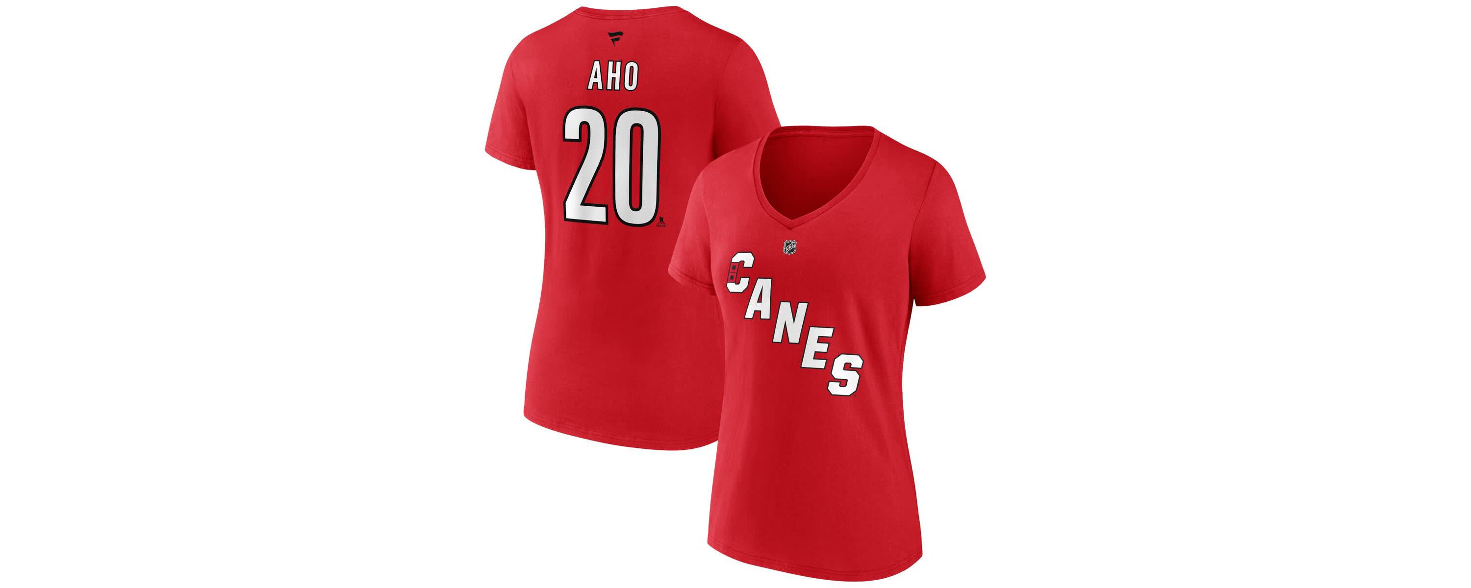 NHL Fanatics Sebastian Aho Carolina Hurricanes Special Edition 2.0 Name & Number V-Neck T-Shirt