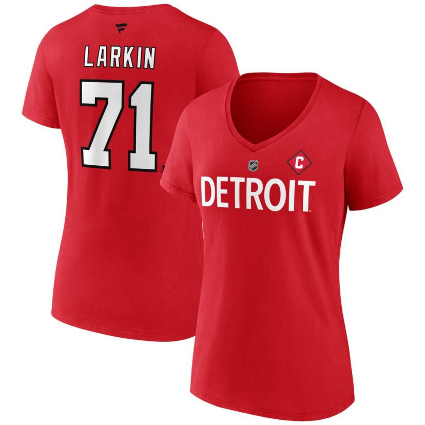 NHL Fanatics Dylan Larkin Detroit Wings Special Edition 2.0 Name & Number V-Neck T-Shirt
