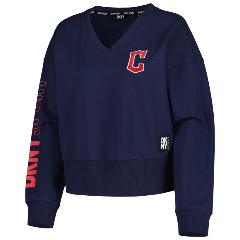 MLB Cleveland Guardians Lily V-Neck Pullover Sweatshirt