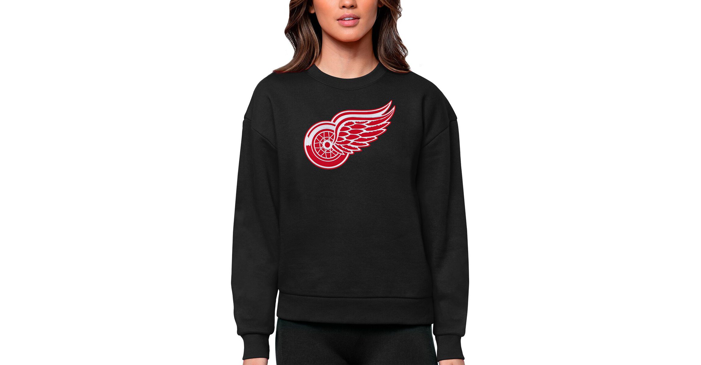 NHL Detroit Wings Primary Logo Team Logo Victory Crewneck Pullover Sweatshirt