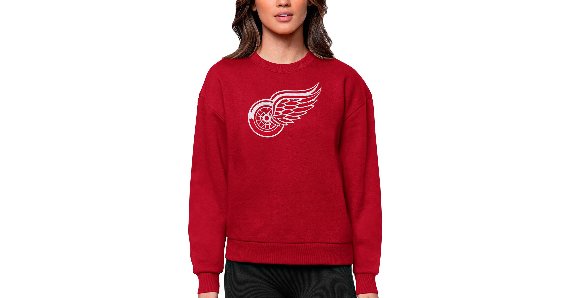 NHL Detroit Wings Primary Logo Team Logo Victory Crewneck Pullover Sweatshirt