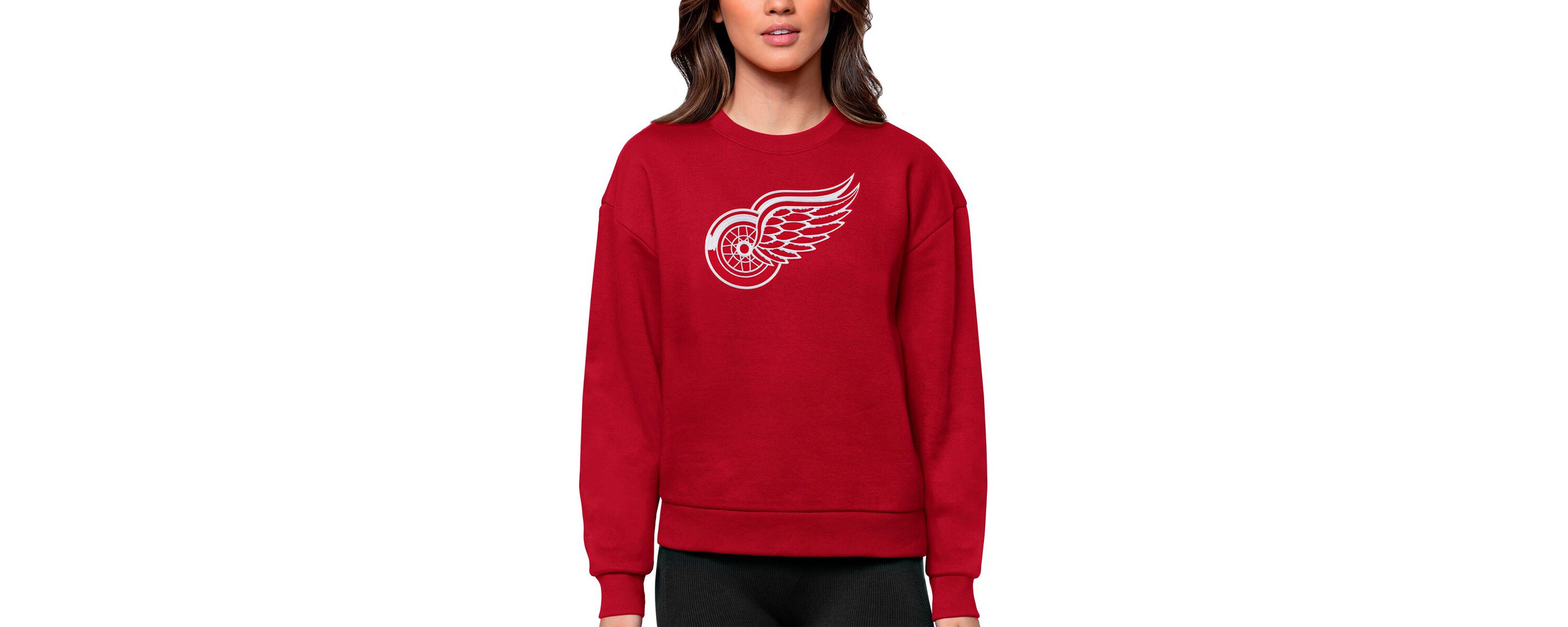 NHL Detroit Wings Primary Logo Team Logo Victory Crewneck Pullover Sweatshirt