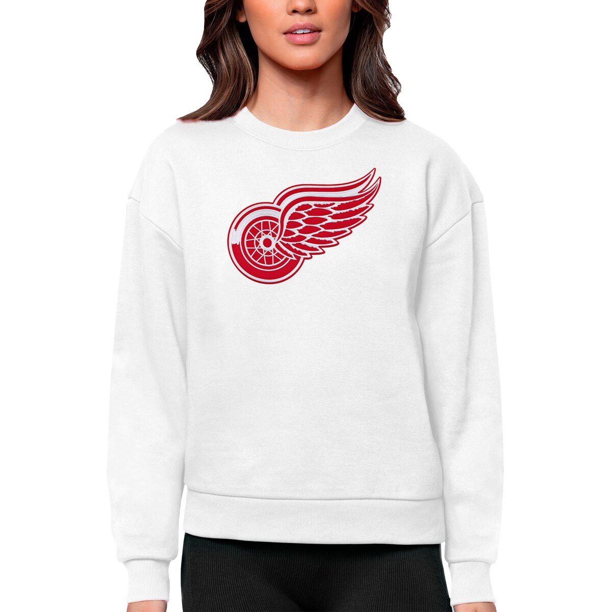 NHL Detroit Wings Primary Logo Team Logo Victory Crewneck Pullover Sweatshirt