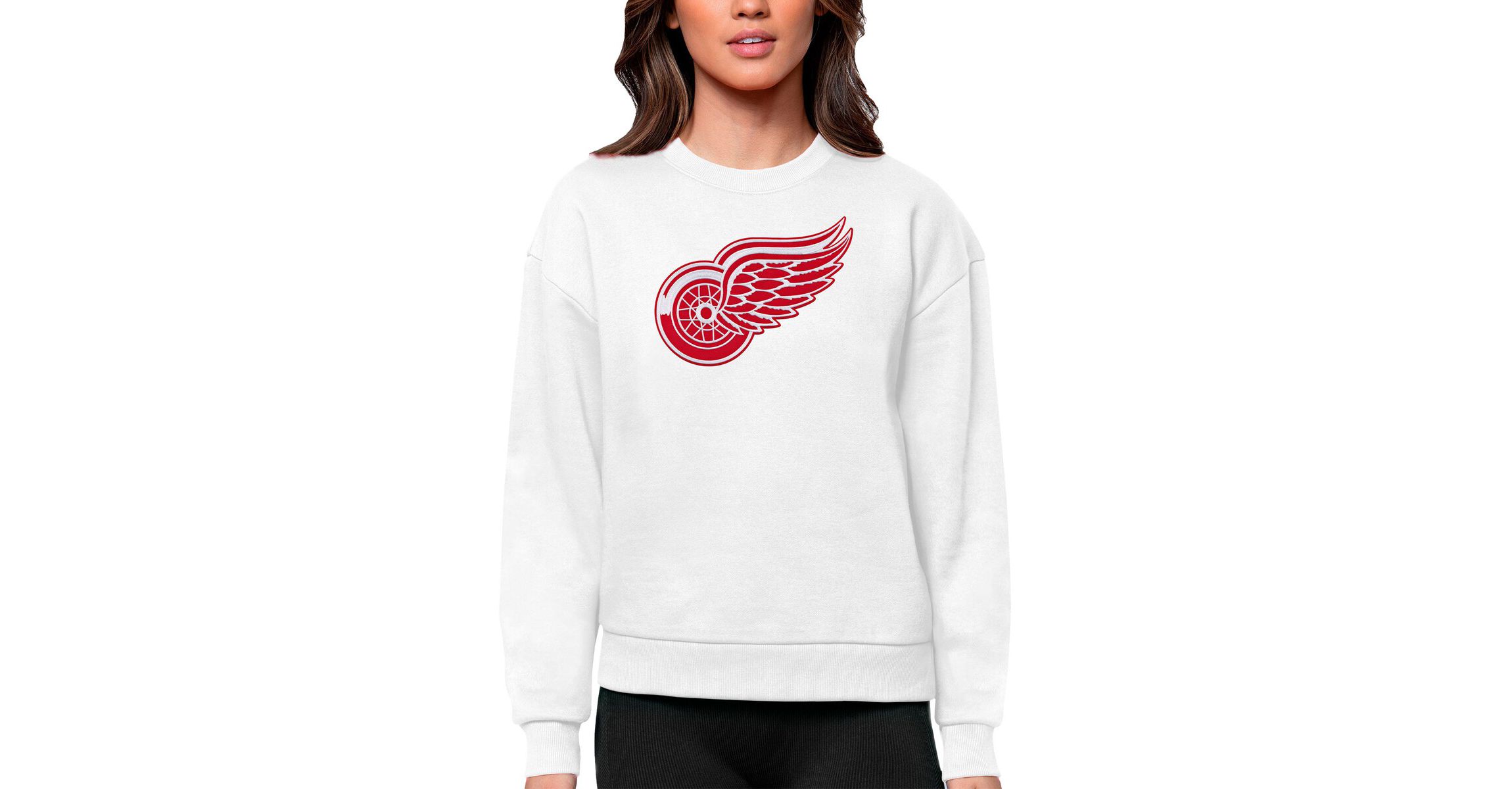 NHL Detroit Wings Primary Logo Team Logo Victory Crewneck Pullover Sweatshirt