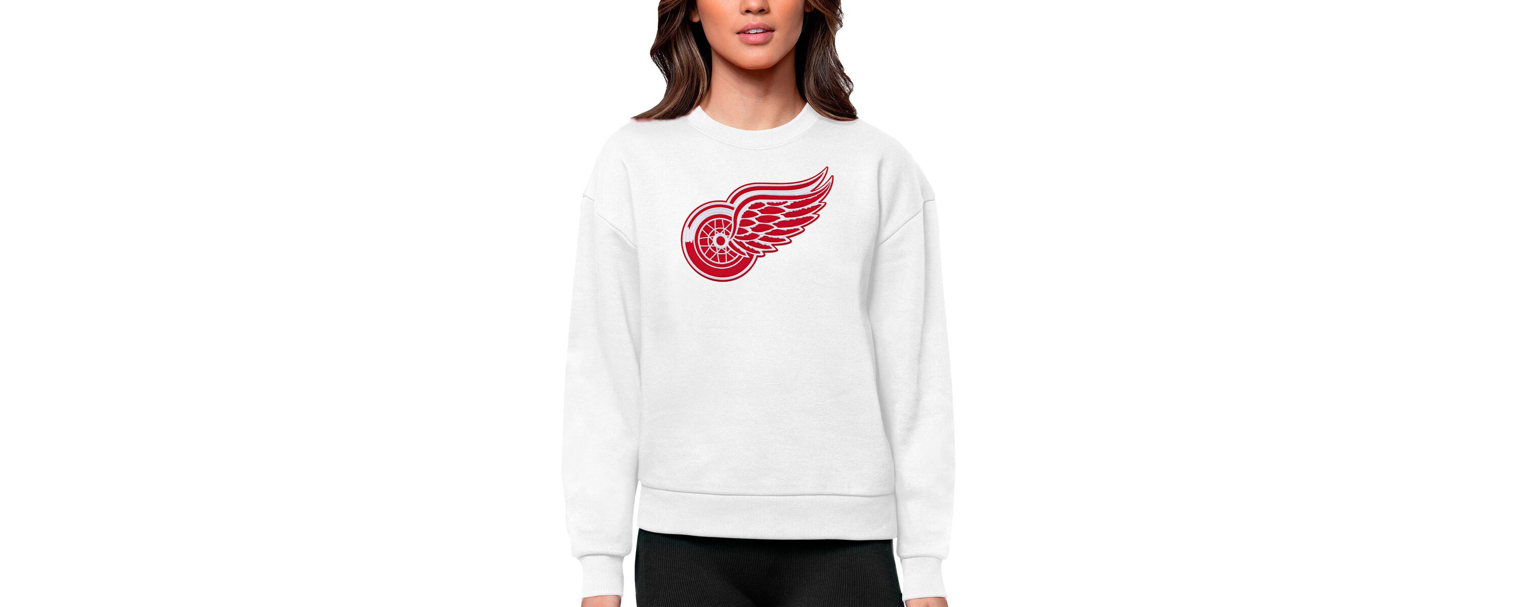NHL Detroit Wings Primary Logo Team Logo Victory Crewneck Pullover Sweatshirt