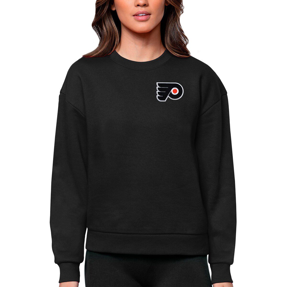 NHL Philadelphia Flyers Primary Logo Victory Crewneck Pullover Sweatshirt