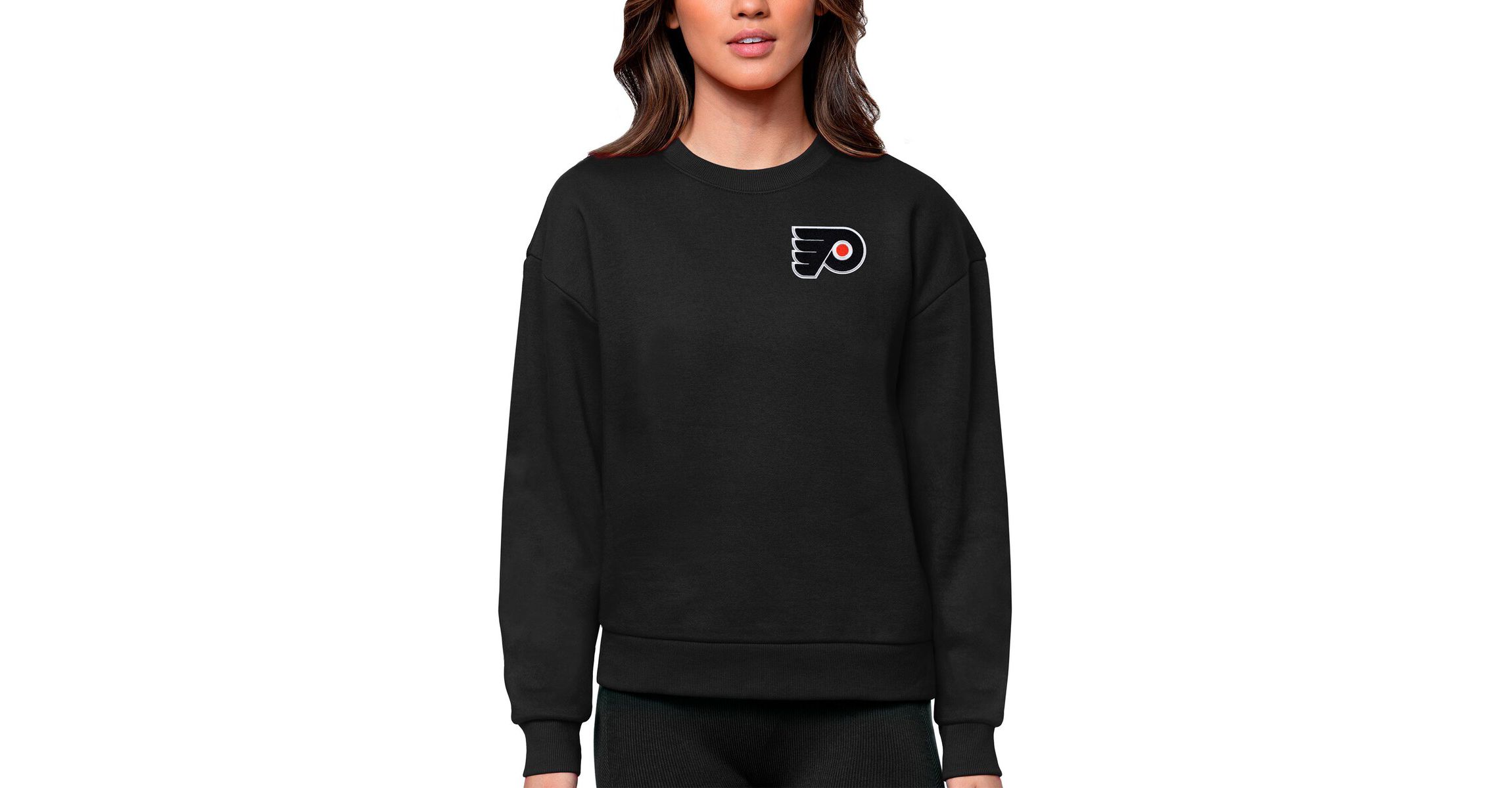NHL Philadelphia Flyers Primary Logo Victory Crewneck Pullover Sweatshirt