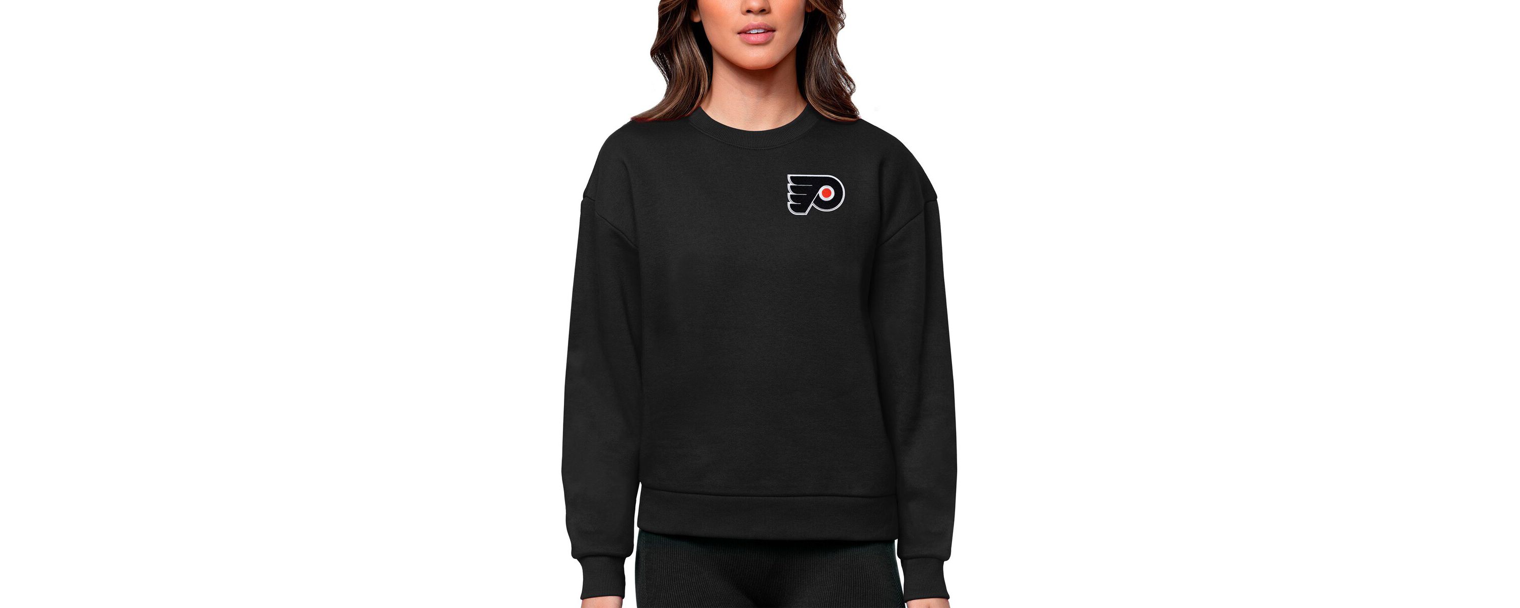 NHL Philadelphia Flyers Primary Logo Victory Crewneck Pullover Sweatshirt
