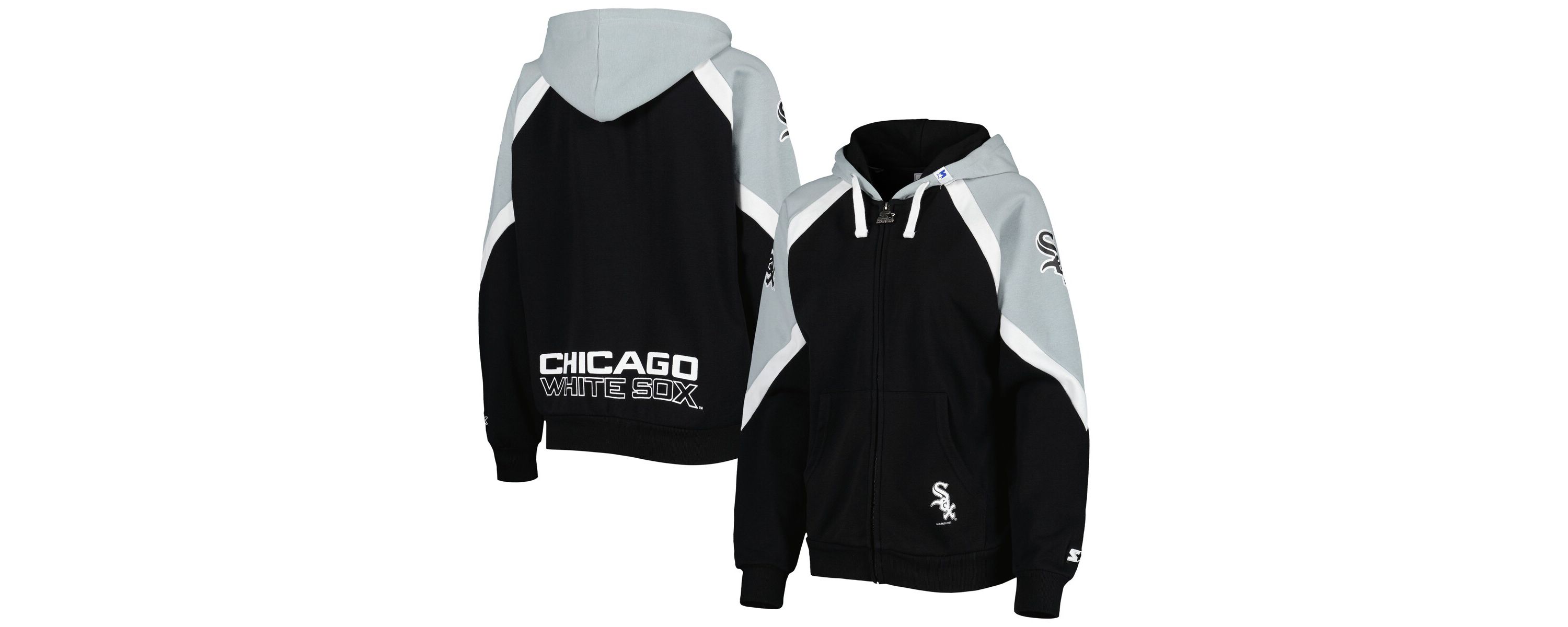 Chicago White Sox MLB Black/Silver Chicago Sox Hail Mary Full-Zip Hoodie