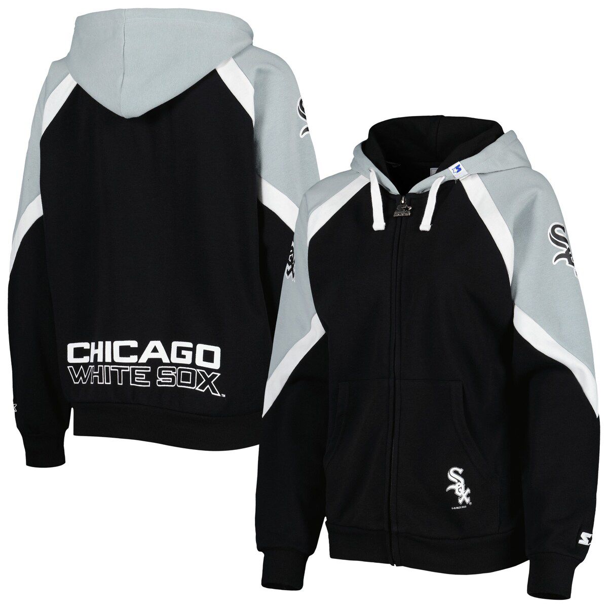 Chicago White Sox MLB Black/Silver Chicago Sox Hail Mary Full-Zip Hoodie