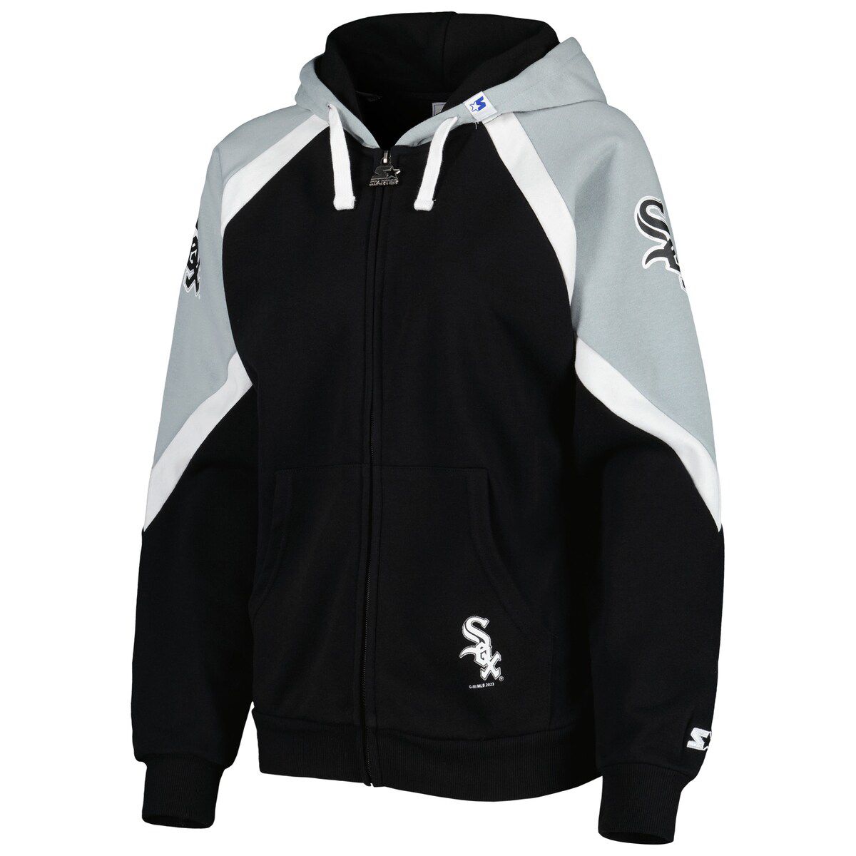 Chicago White Sox MLB Black/Silver Chicago Sox Hail Mary Full-Zip Hoodie