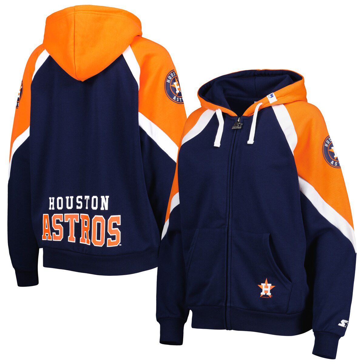 MLB Navy/Orange Houston Astros Hail Mary Full-Zip Hoodie