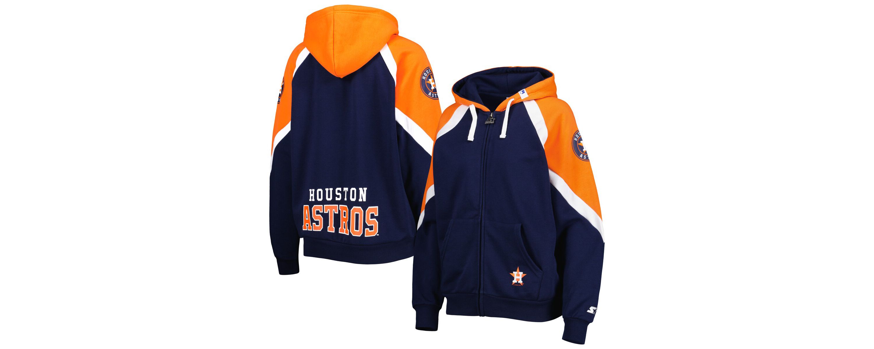 MLB Navy/Orange Houston Astros Hail Mary Full-Zip Hoodie