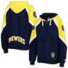MLB Navy/Gold Milwaukee Brewers Hail Mary Full-Zip Hoodie