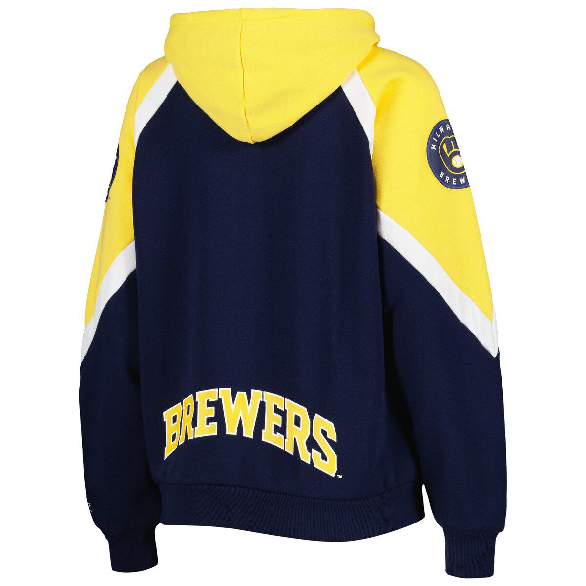 MLB Navy/Gold Milwaukee Brewers Hail Mary Full-Zip Hoodie