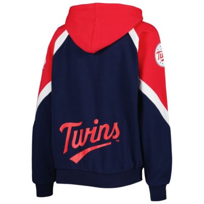 MLB Navy/Red Minnesota Twins Hail Mary Full-Zip Hoodie