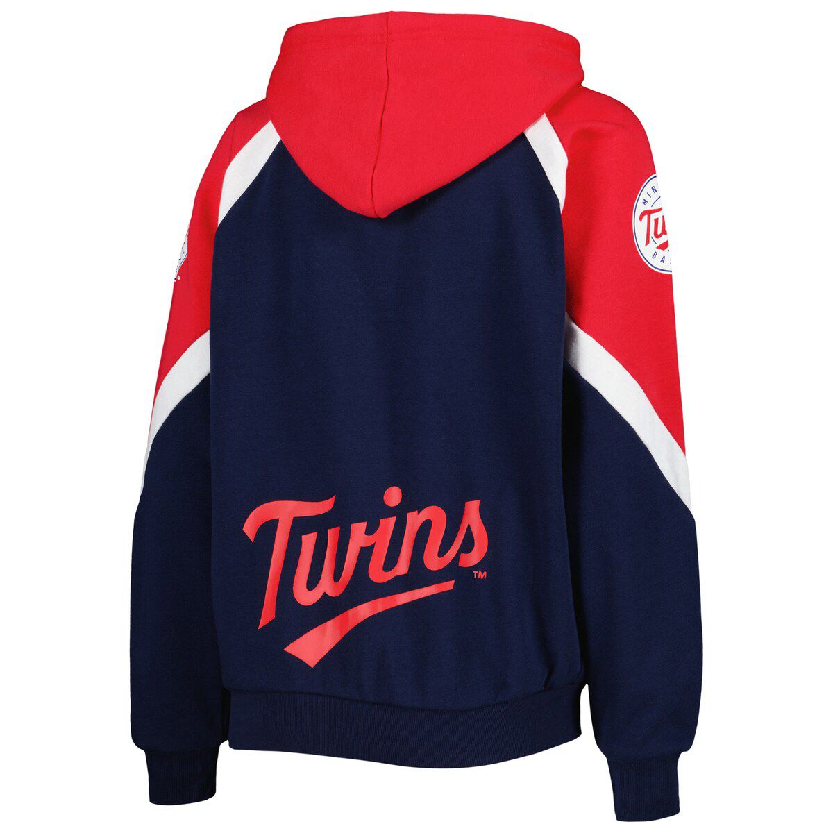 MLB Navy/Red Minnesota Twins Hail Mary Full-Zip Hoodie