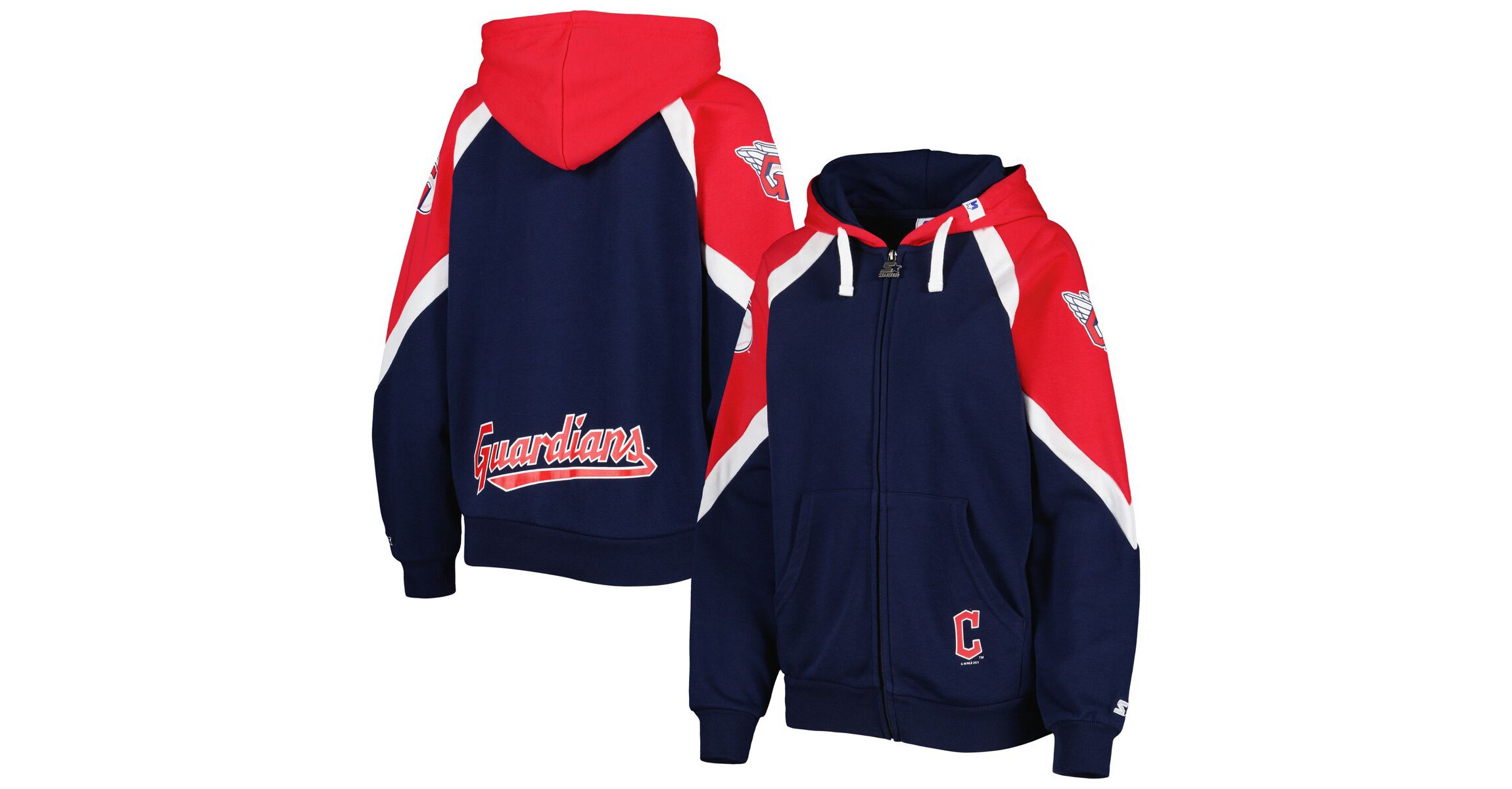 MLB Navy/Red Cleveland Guardians Hail Mary Full-Zip Hoodie