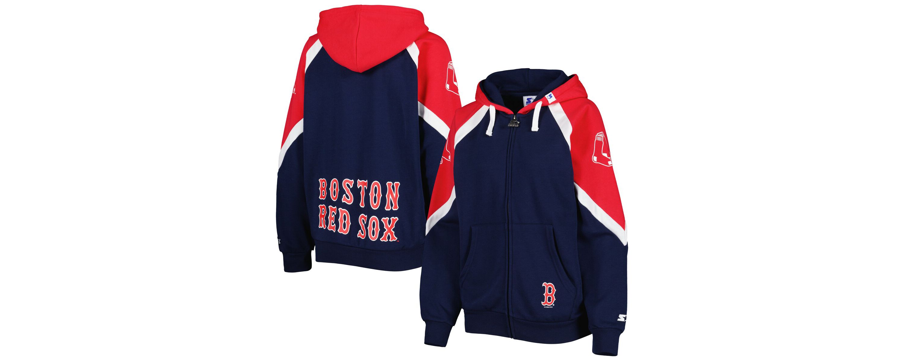Boston Red Sox MLB Navy/Red Boston Sox Hail Mary Full-Zip Hoodie