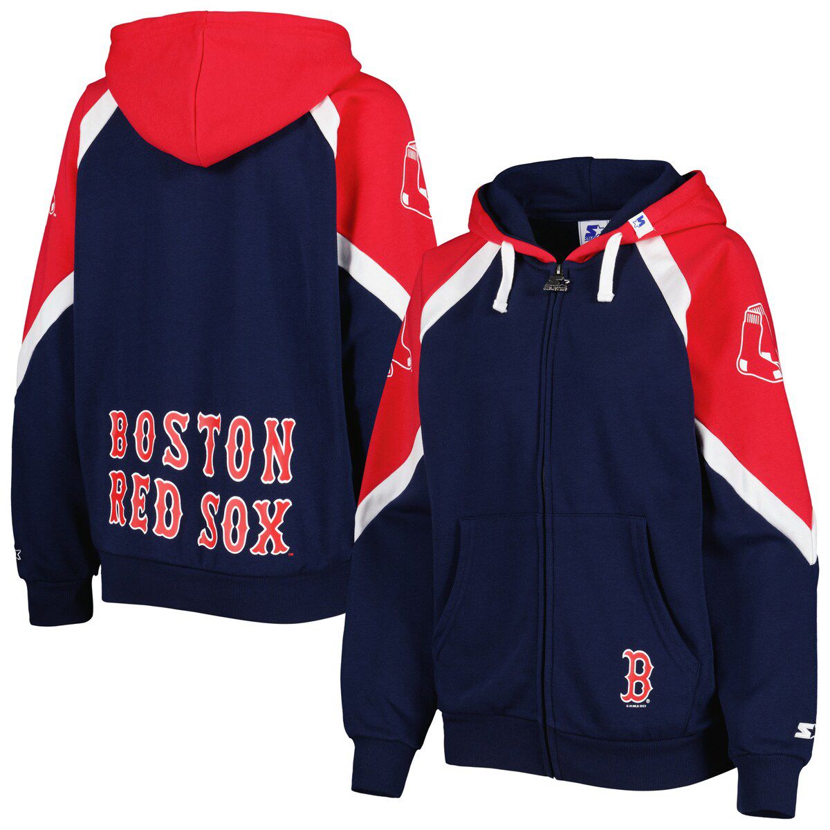 Boston Red Sox MLB Navy/Red Boston Sox Hail Mary Full-Zip Hoodie