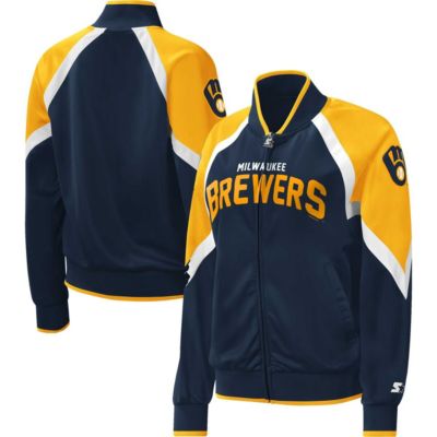 MLB Milwaukee Brewers Touchdown Raglan Full-Zip Track Jacket