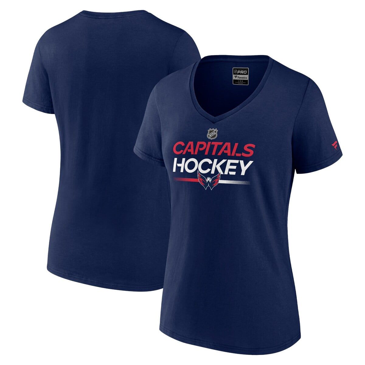 NHL Fanatics Washington Capitals Authentic Pro V-Neck T-Shirt