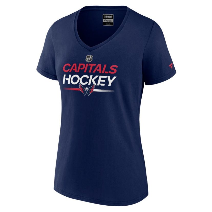 NHL Fanatics Washington Capitals Authentic Pro V-Neck T-Shirt