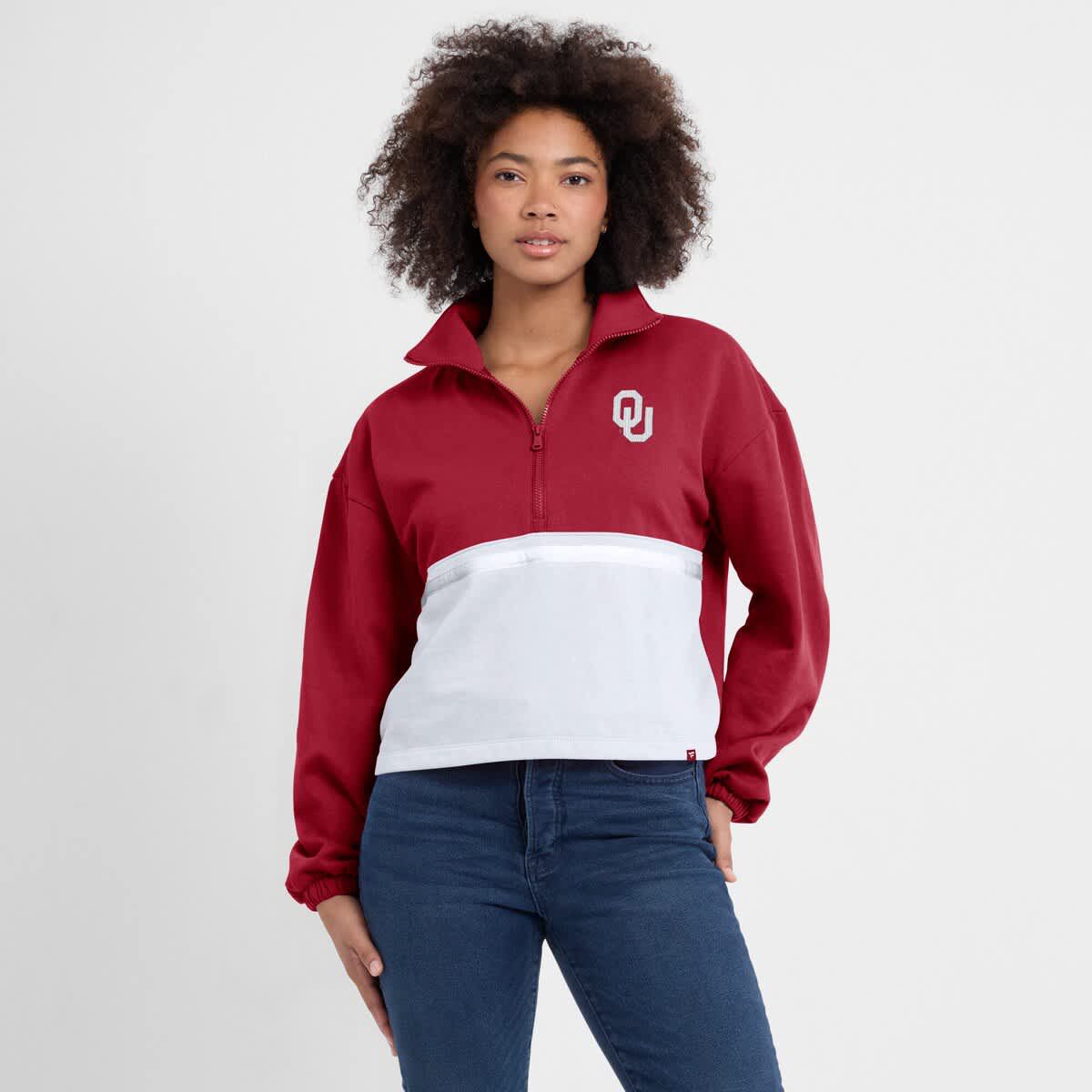 NCAA Fanatics Oklahoma Sooners Fleece Half-Zip Jacket
