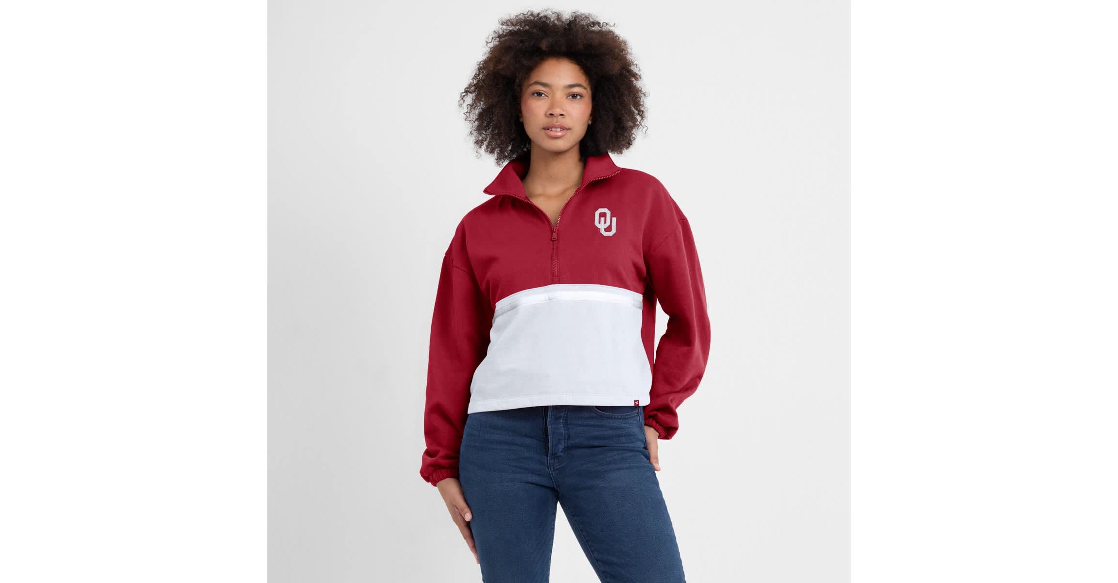 NCAA Fanatics Oklahoma Sooners Fleece Half-Zip Jacket