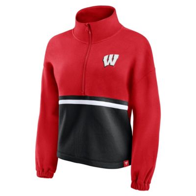 NCAA Fanatics Wisconsin Badgers Fleece Half-Zip Jacket