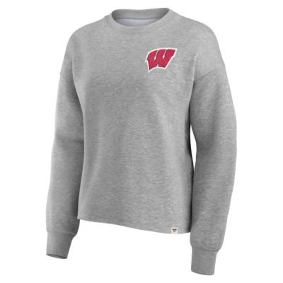 NCAA Fanatics Wisconsin Badgers Ready Play Crew Pullover Sweatshirt