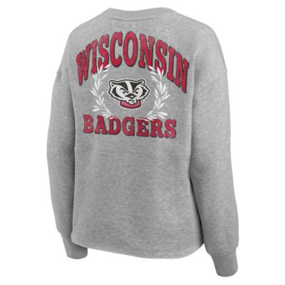 NCAA Fanatics Wisconsin Badgers Ready Play Crew Pullover Sweatshirt