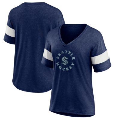 NHL Fanatics Seattle Kraken Special Edition 2.0 Ring The Alarm V-Neck T-Shirt, Navy Blue, Medium