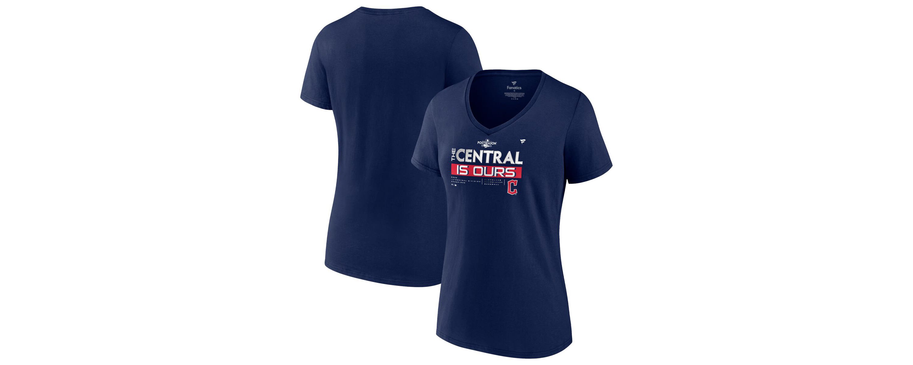 MLB Fanatics Cleveland Guardians 2022 AL Central Division s Plus Size V-Neck T-Shirt