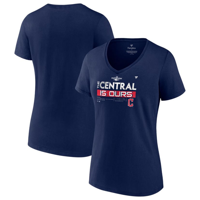 MLB Fanatics Cleveland Guardians 2022 AL Central Division s Plus Size V-Neck T-Shirt