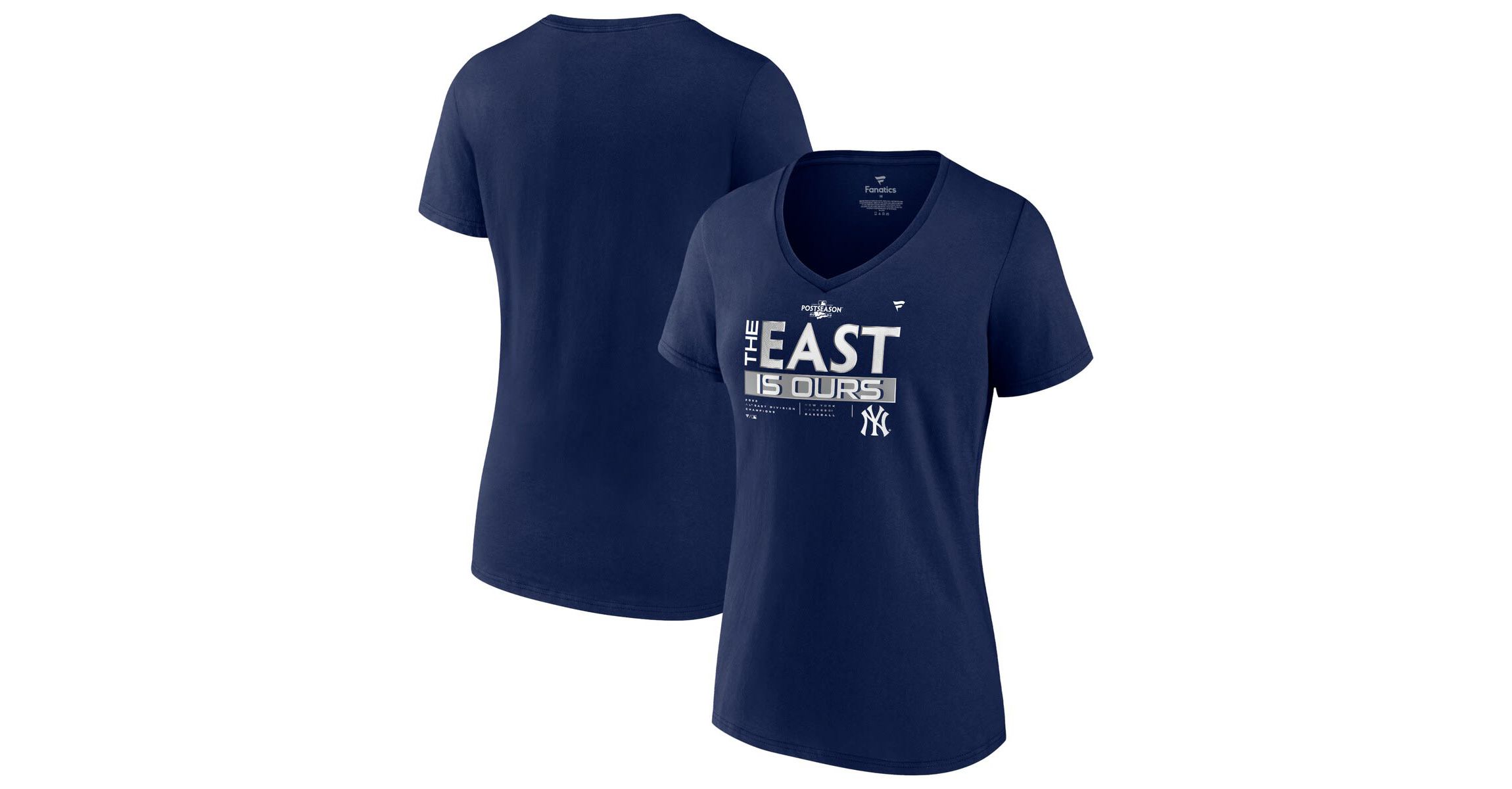 MLB Fanatics New York Yankees 2022 AL East Division s Locker Room Plus Size V-Neck T-Shirt