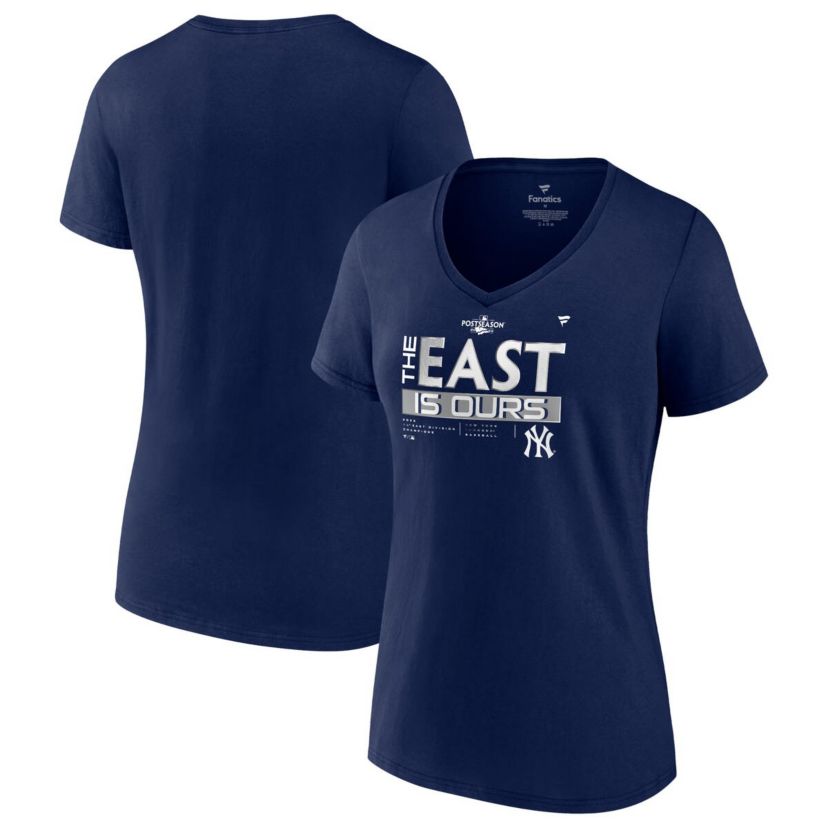 MLB Fanatics New York Yankees 2022 AL East Division s Locker Room Plus Size V-Neck T-Shirt