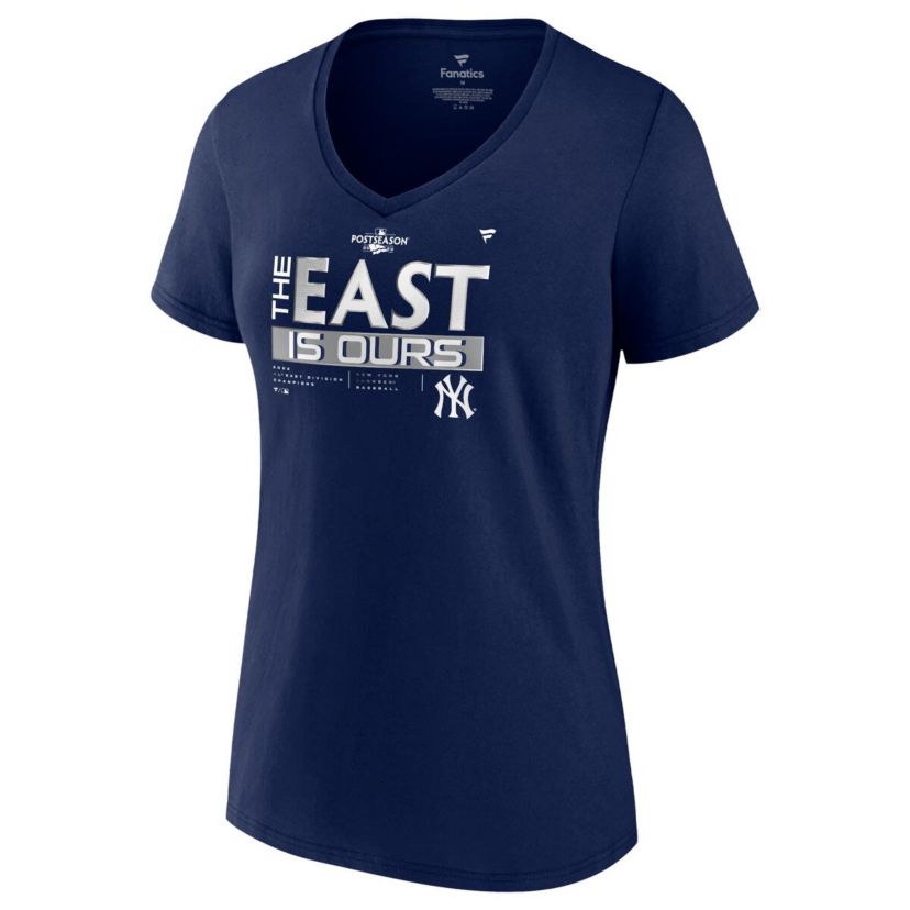 MLB Fanatics New York Yankees 2022 AL East Division s Locker Room Plus Size V-Neck T-Shirt