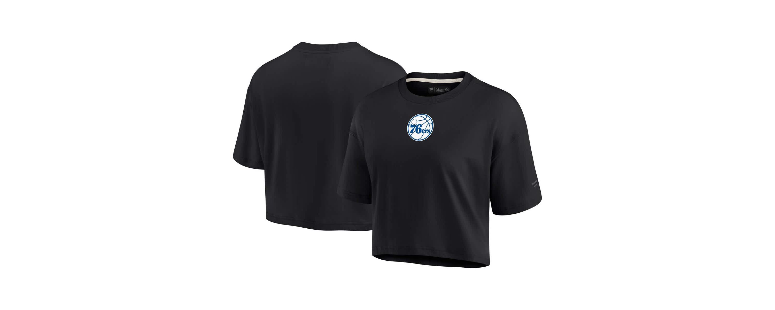 NBA Fanatics Philadelphia 76ers Elements Super Soft Boxy Cropped T-Shirt
